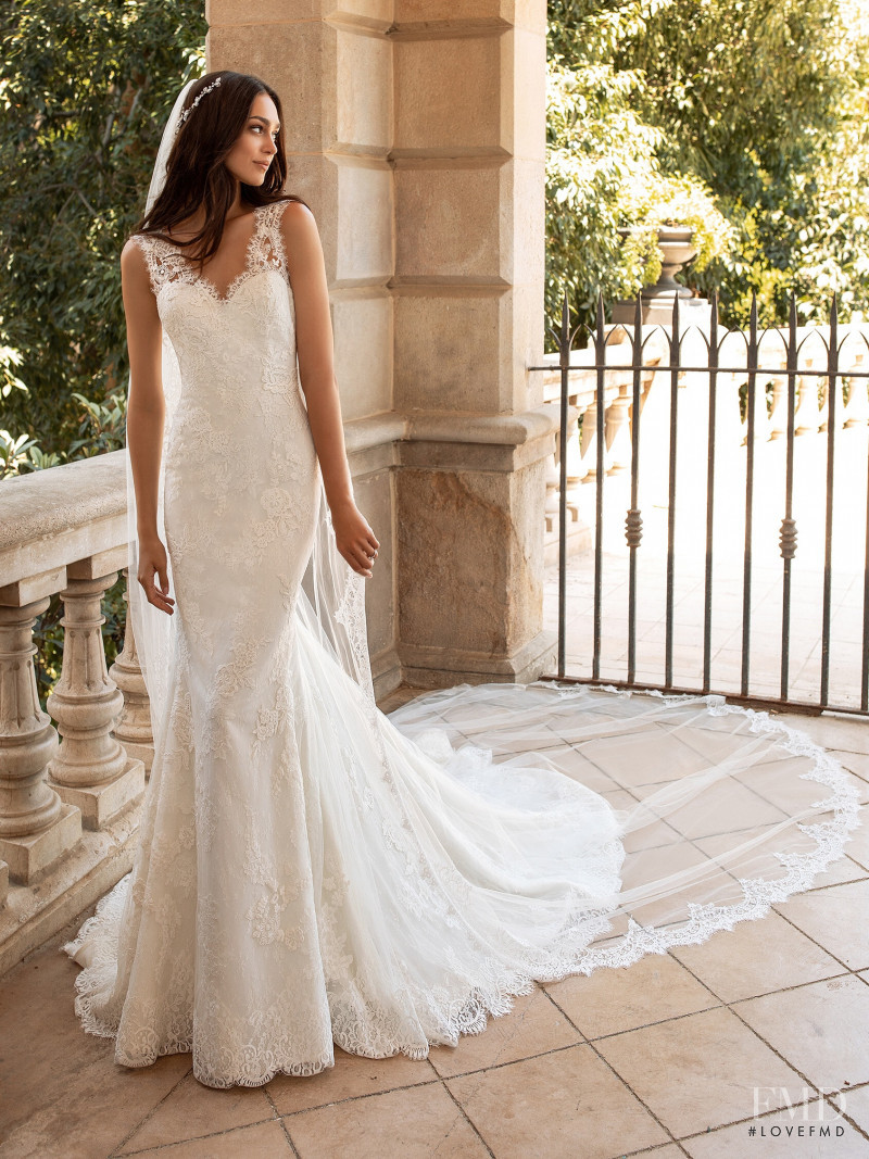 Zhenya Katava featured in  the Pronovias catalogue for Summer 2019