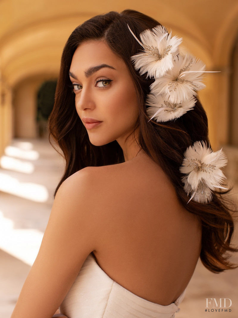 Zhenya Katava featured in  the Pronovias catalogue for Summer 2019