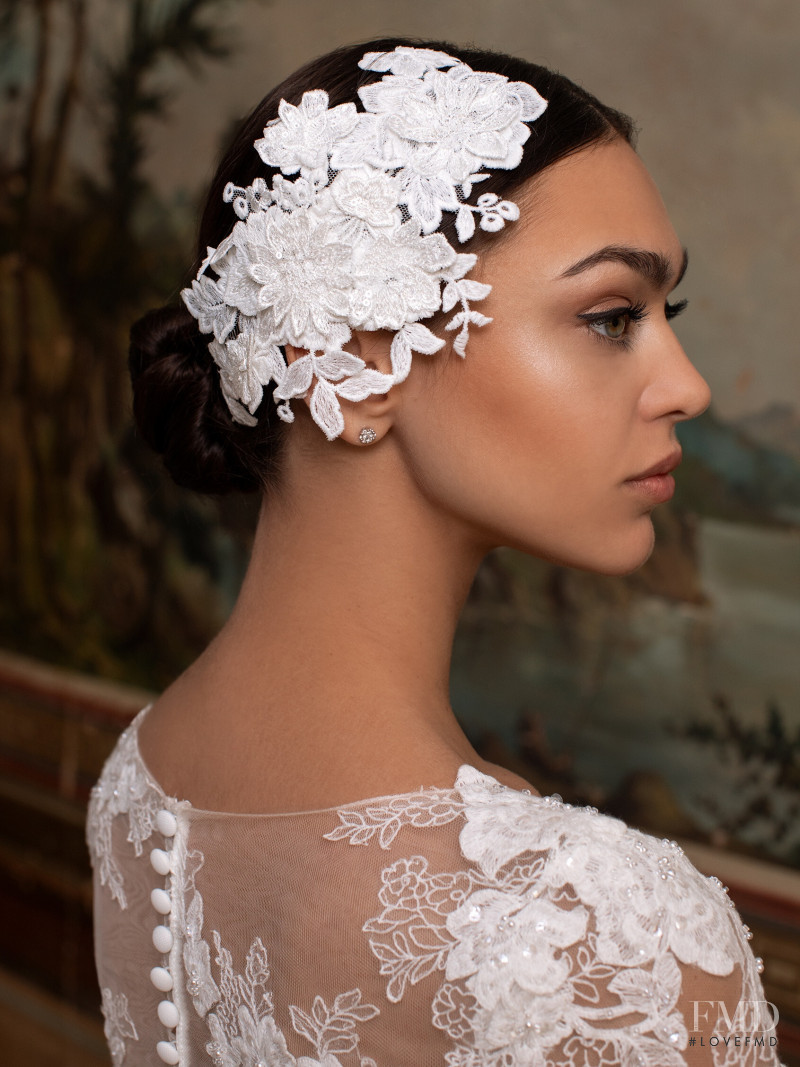 Zhenya Katava featured in  the Pronovias catalogue for Summer 2019