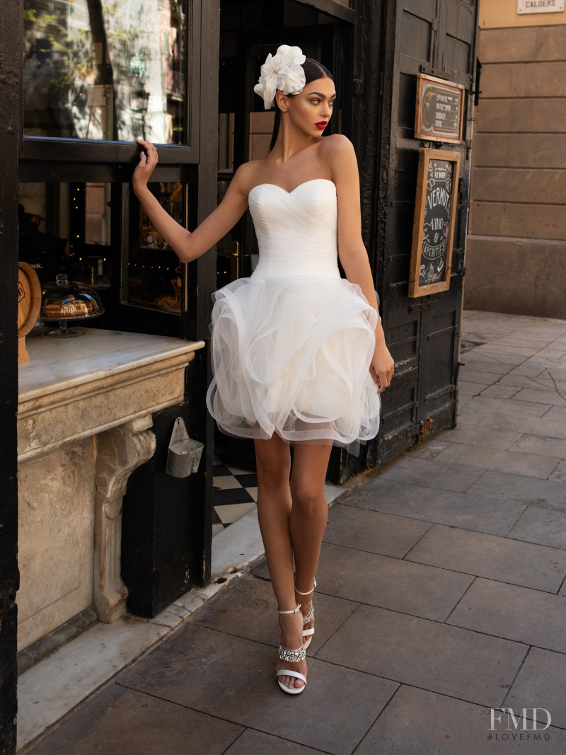 Zhenya Katava featured in  the Pronovias catalogue for Summer 2019