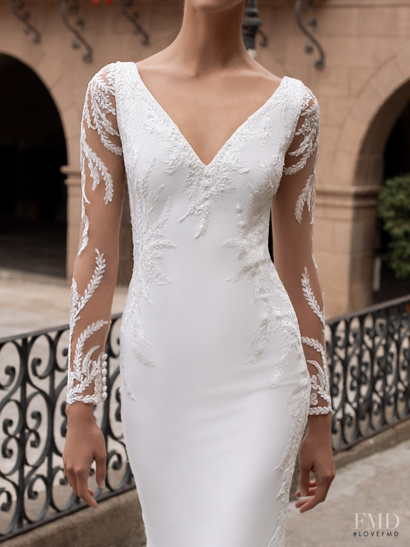 Zhenya Katava featured in  the Pronovias catalogue for Summer 2019