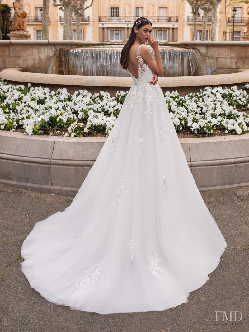 Zhenya Katava featured in  the Pronovias catalogue for Summer 2019