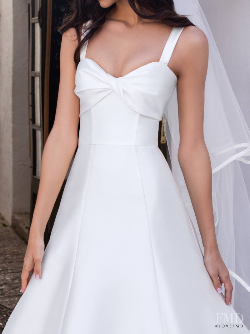 Zhenya Katava featured in  the Pronovias catalogue for Summer 2019