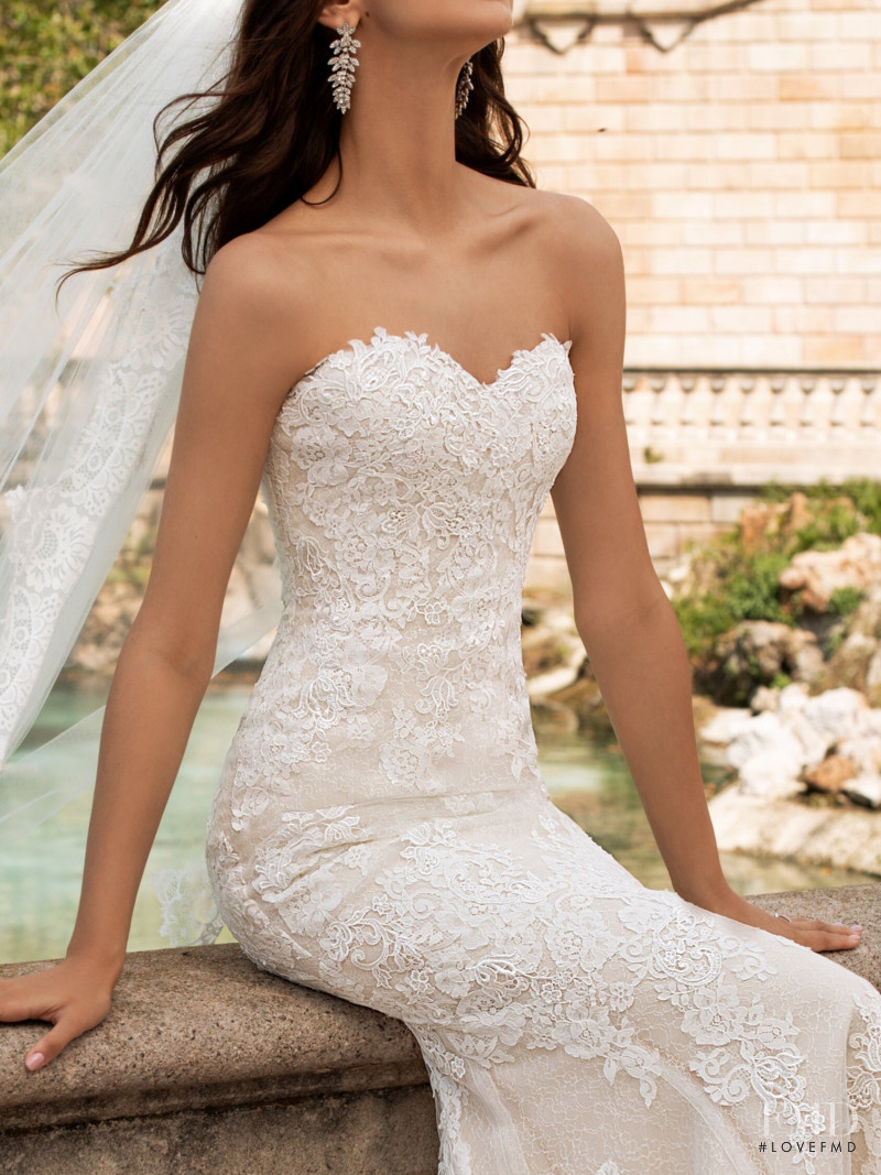 Zhenya Katava featured in  the Pronovias catalogue for Summer 2019