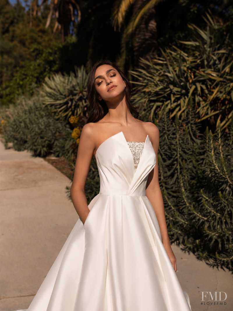 Zhenya Katava featured in  the Pronovias catalogue for Summer 2019