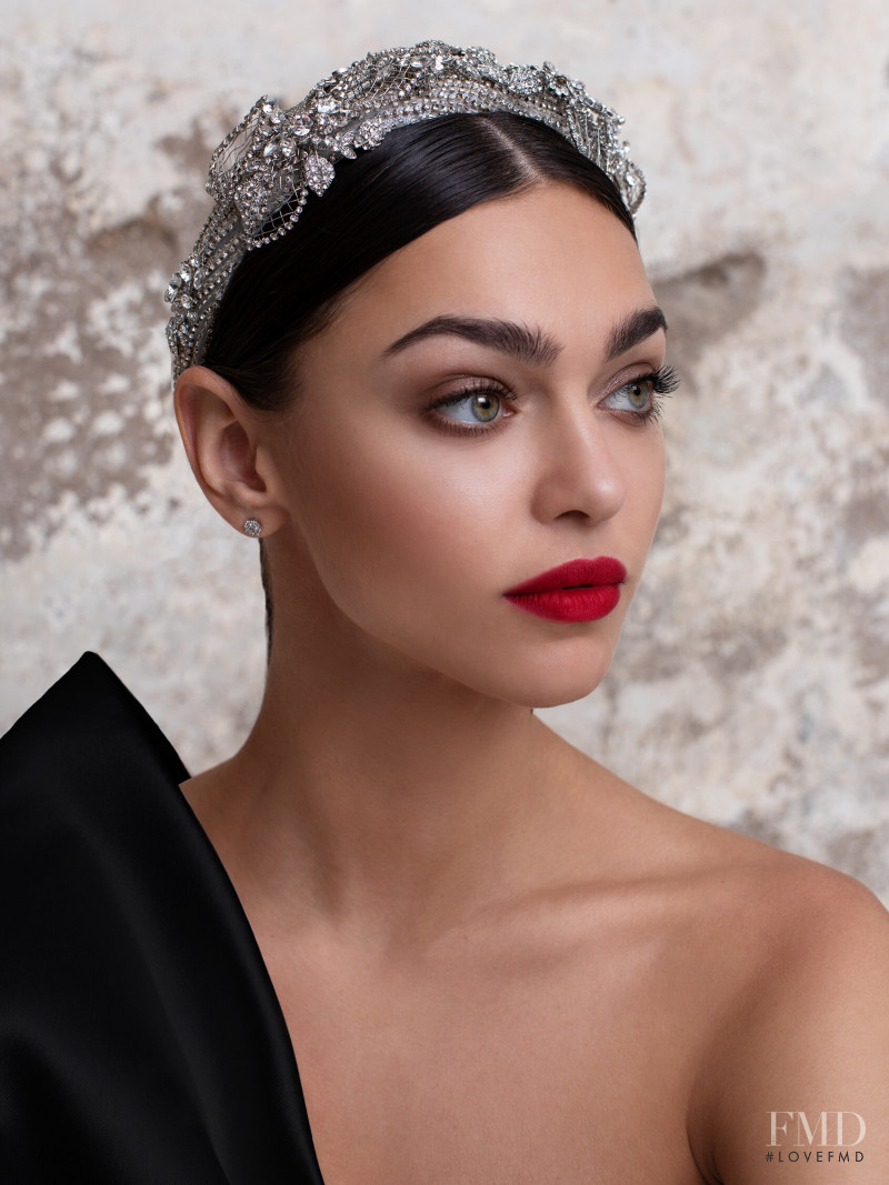 Zhenya Katava featured in  the Pronovias catalogue for Summer 2019