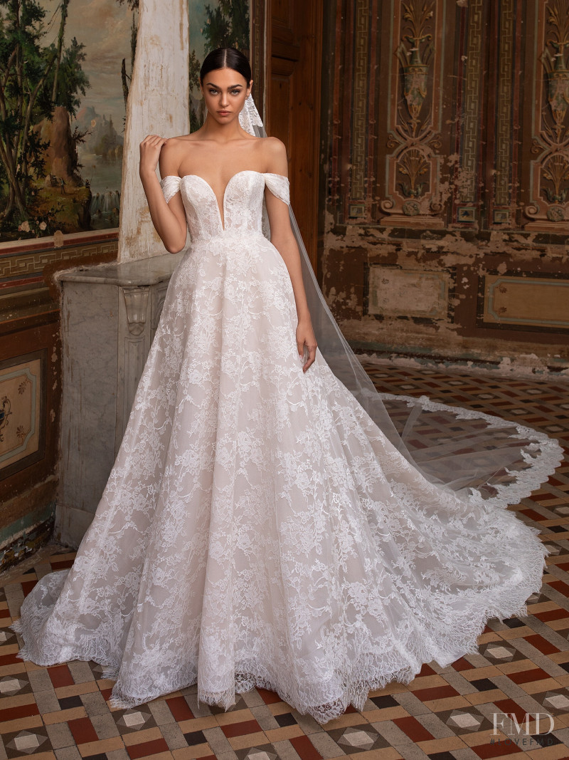 Zhenya Katava featured in  the Pronovias catalogue for Summer 2019