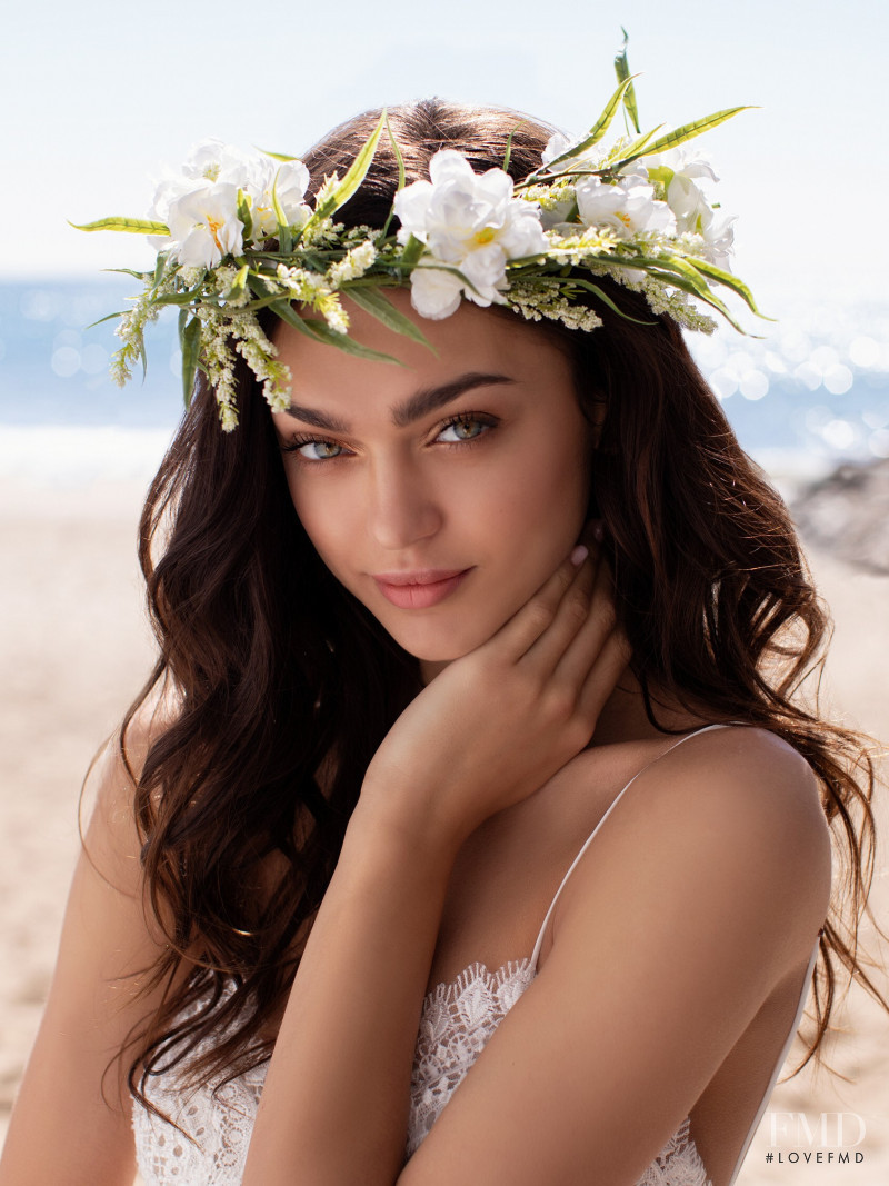 Zhenya Katava featured in  the Pronovias catalogue for Summer 2019