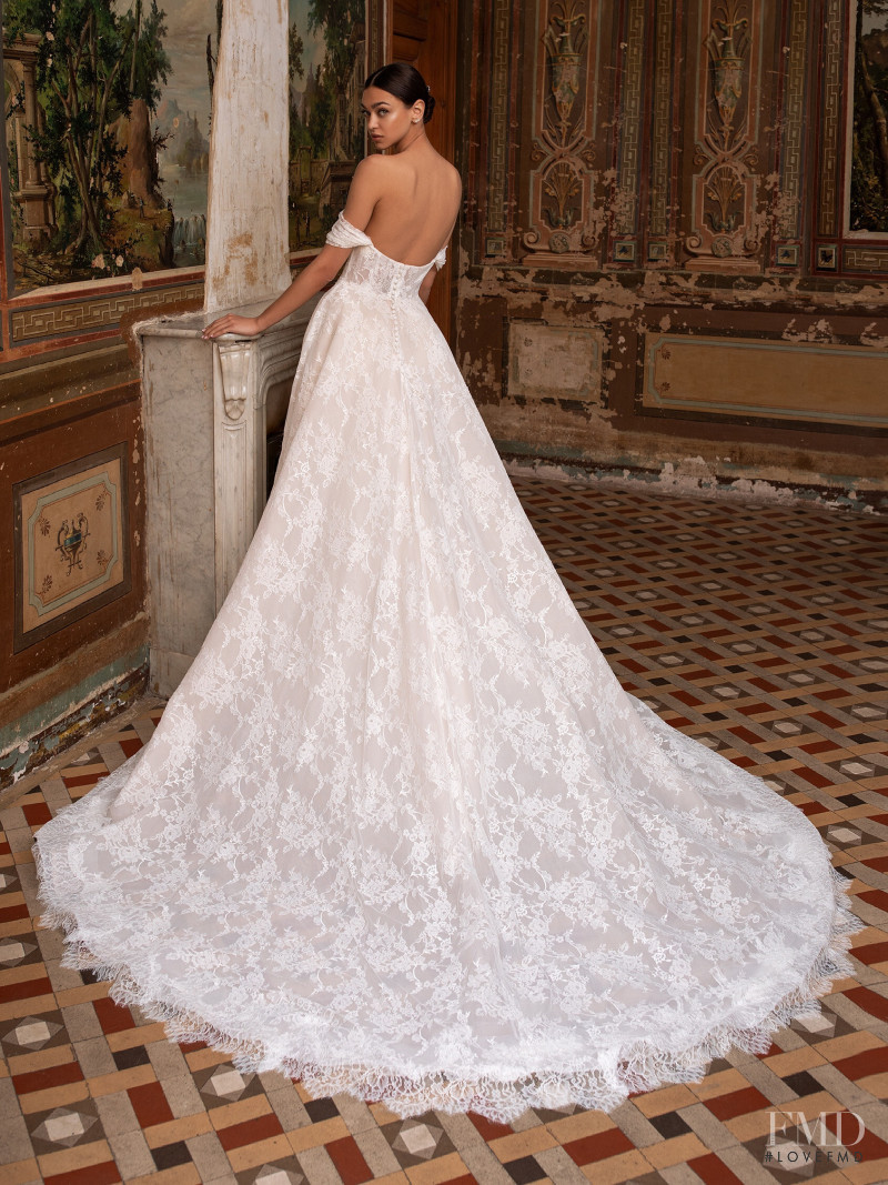 Zhenya Katava featured in  the Pronovias catalogue for Summer 2019