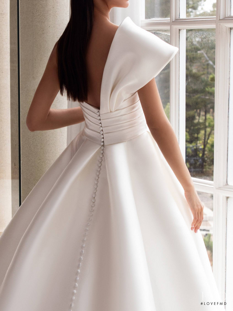 Zhenya Katava featured in  the Pronovias catalogue for Summer 2019