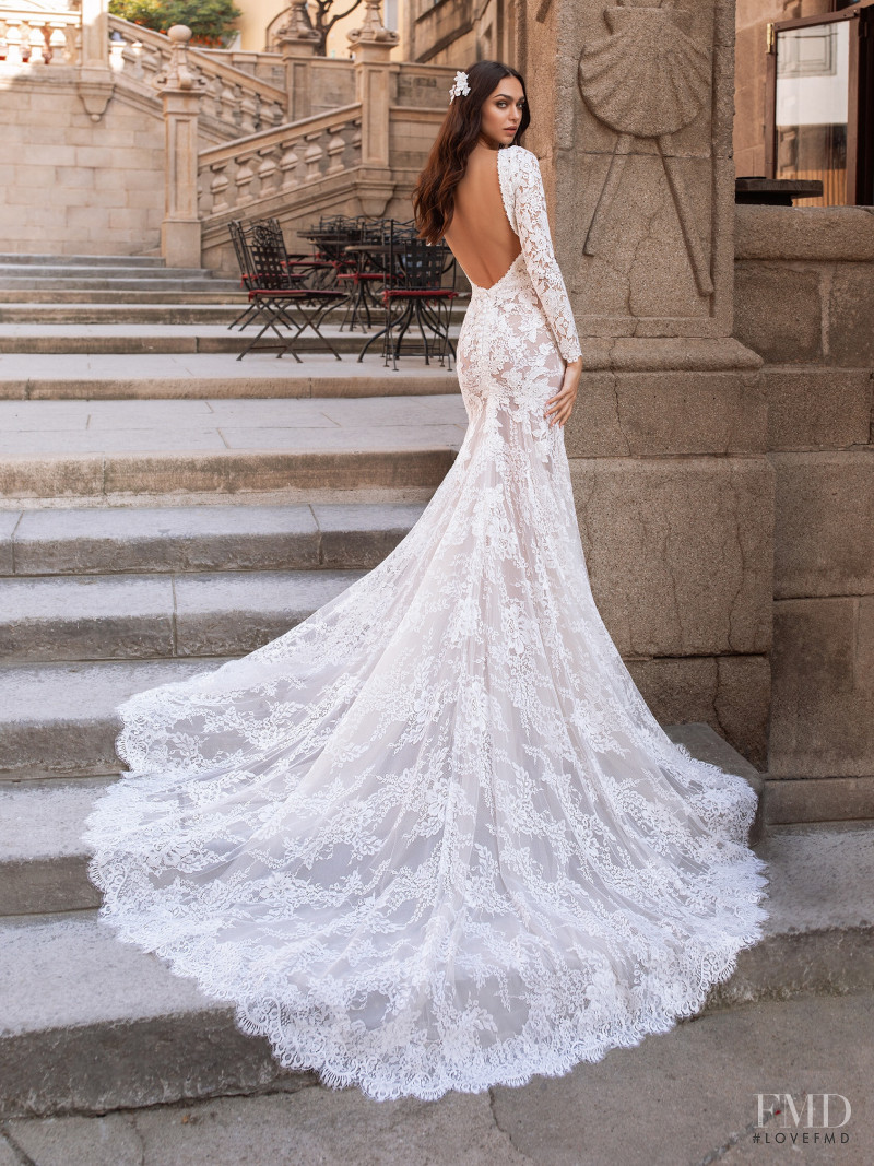 Zhenya Katava featured in  the Pronovias catalogue for Summer 2019