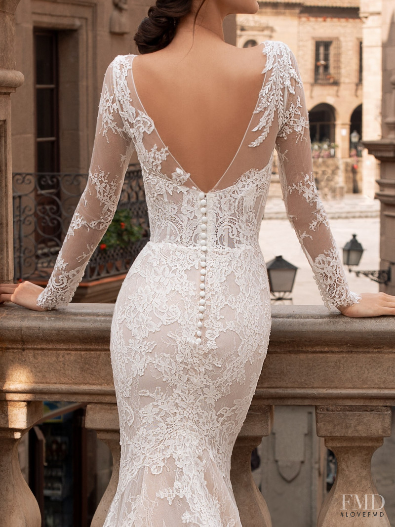 Zhenya Katava featured in  the Pronovias catalogue for Summer 2019