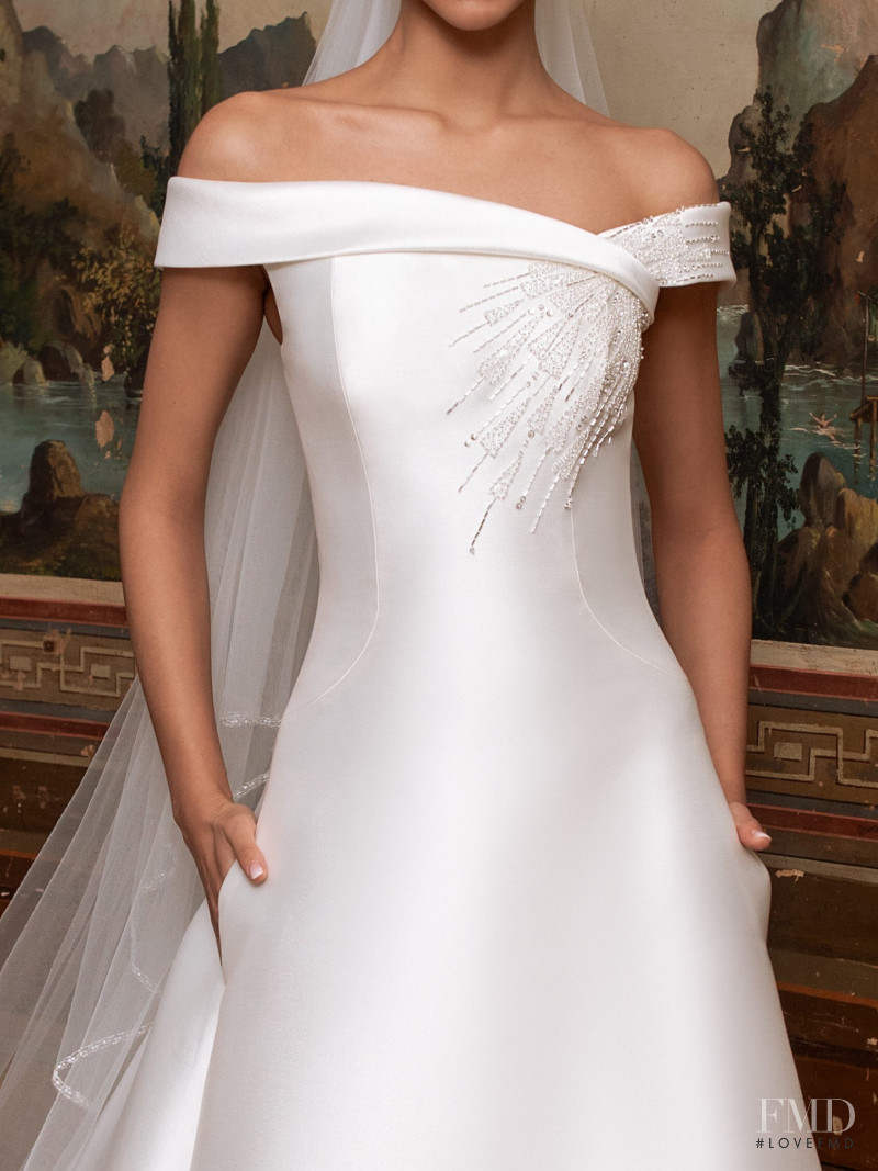 Zhenya Katava featured in  the Pronovias catalogue for Summer 2019