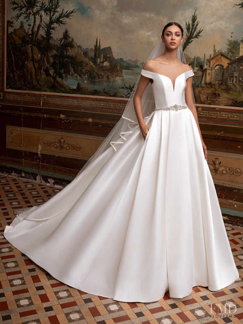 Zhenya Katava featured in  the Pronovias catalogue for Summer 2019