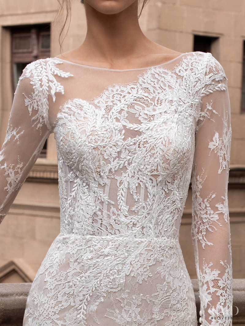 Zhenya Katava featured in  the Pronovias catalogue for Summer 2019