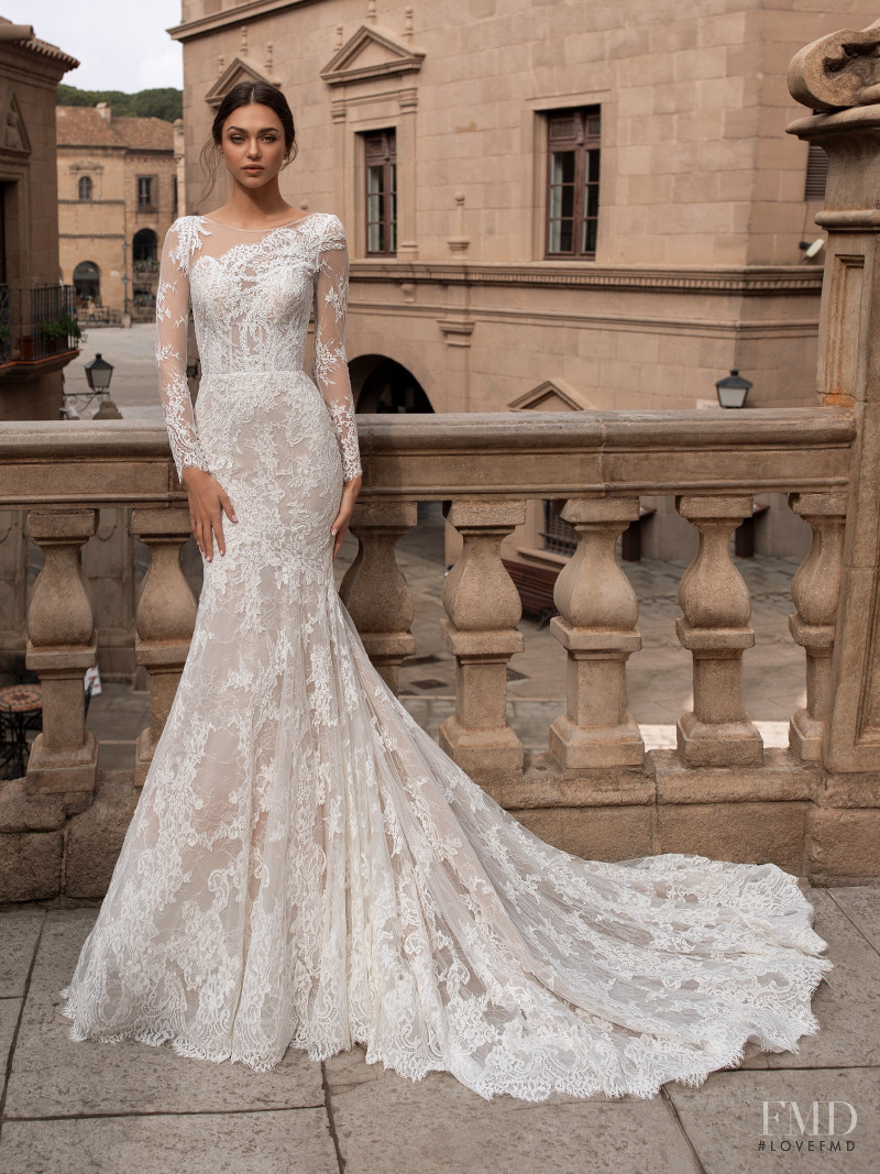 Zhenya Katava featured in  the Pronovias catalogue for Summer 2019