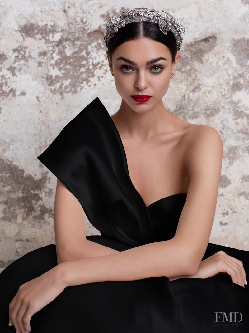 Zhenya Katava featured in  the Pronovias catalogue for Summer 2019