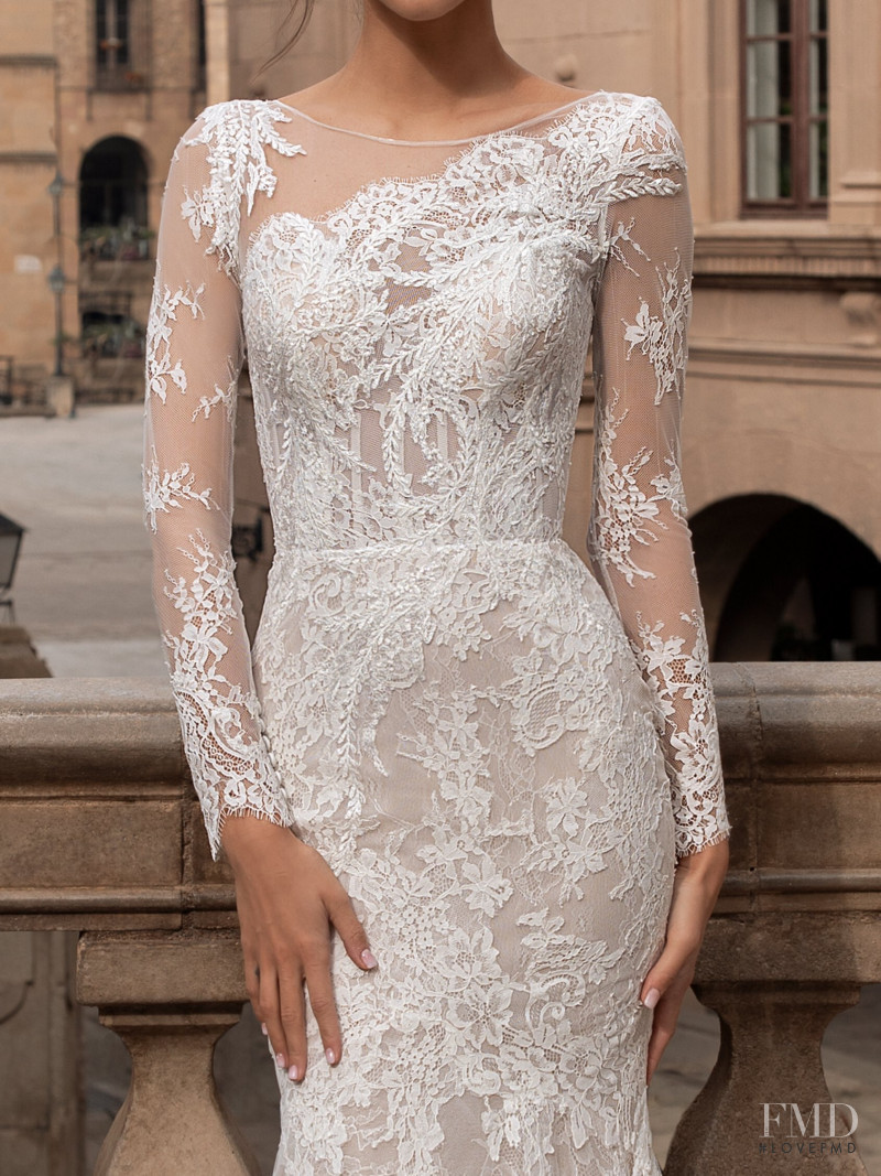 Zhenya Katava featured in  the Pronovias catalogue for Summer 2019