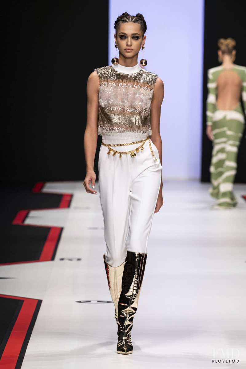 Zhenya Katava featured in  the Elisabetta Franchi fashion show for Autumn/Winter 2019
