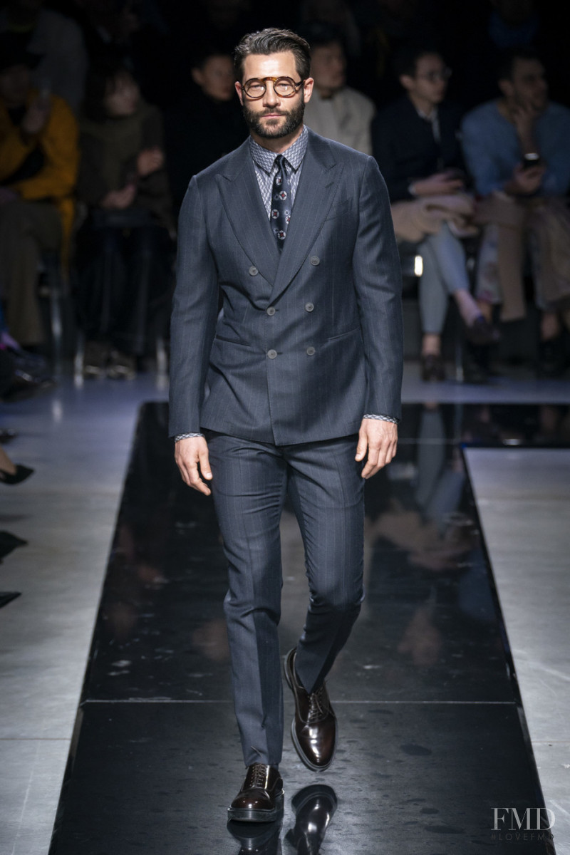 John Halls featured in  the Giorgio Armani fashion show for Autumn/Winter 2019