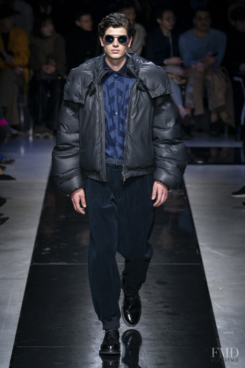 Lucas Prada featured in  the Giorgio Armani fashion show for Autumn/Winter 2019