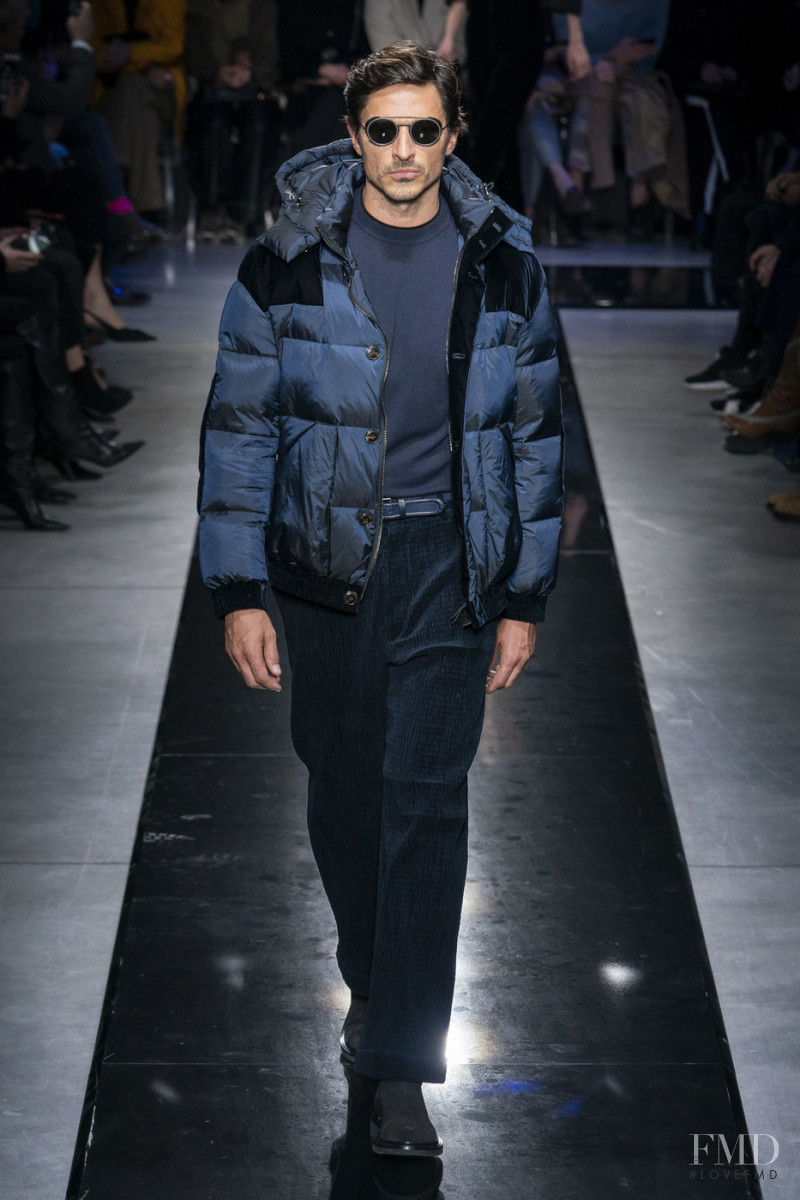 Andres Velencoso featured in  the Giorgio Armani fashion show for Autumn/Winter 2019