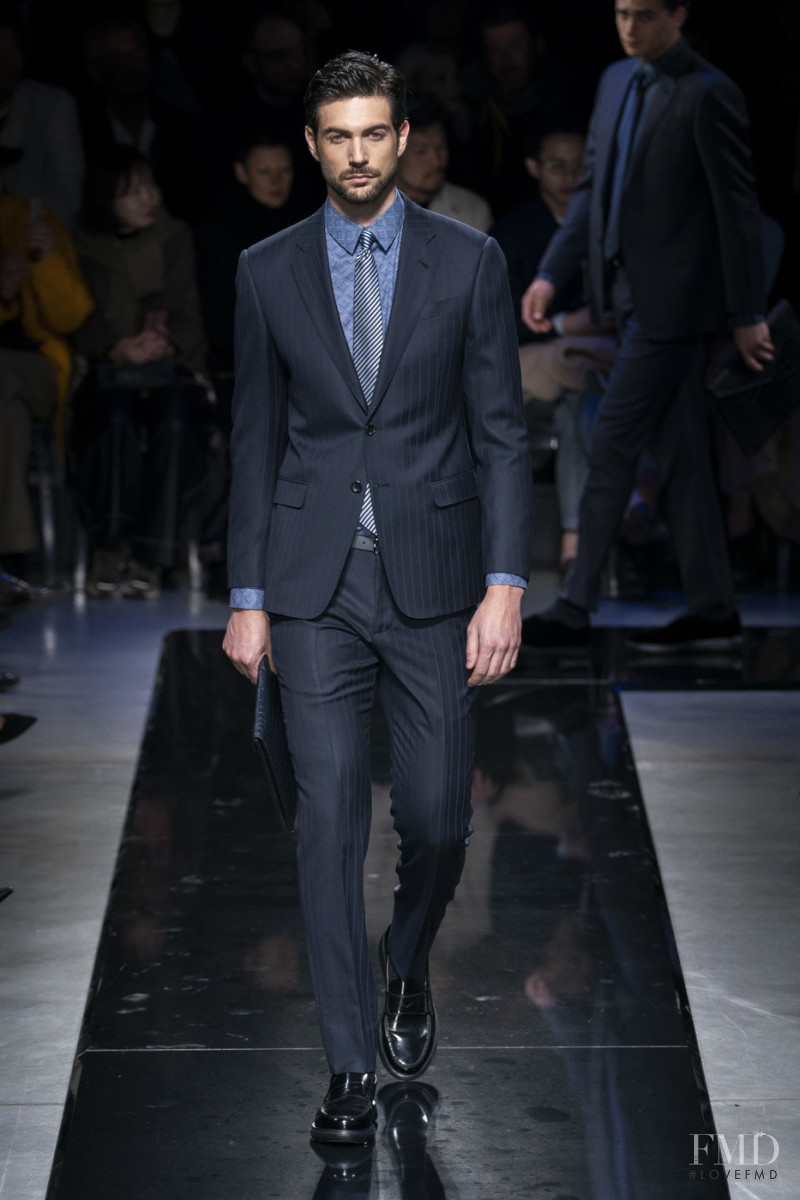 Simone Curto featured in  the Giorgio Armani fashion show for Autumn/Winter 2019