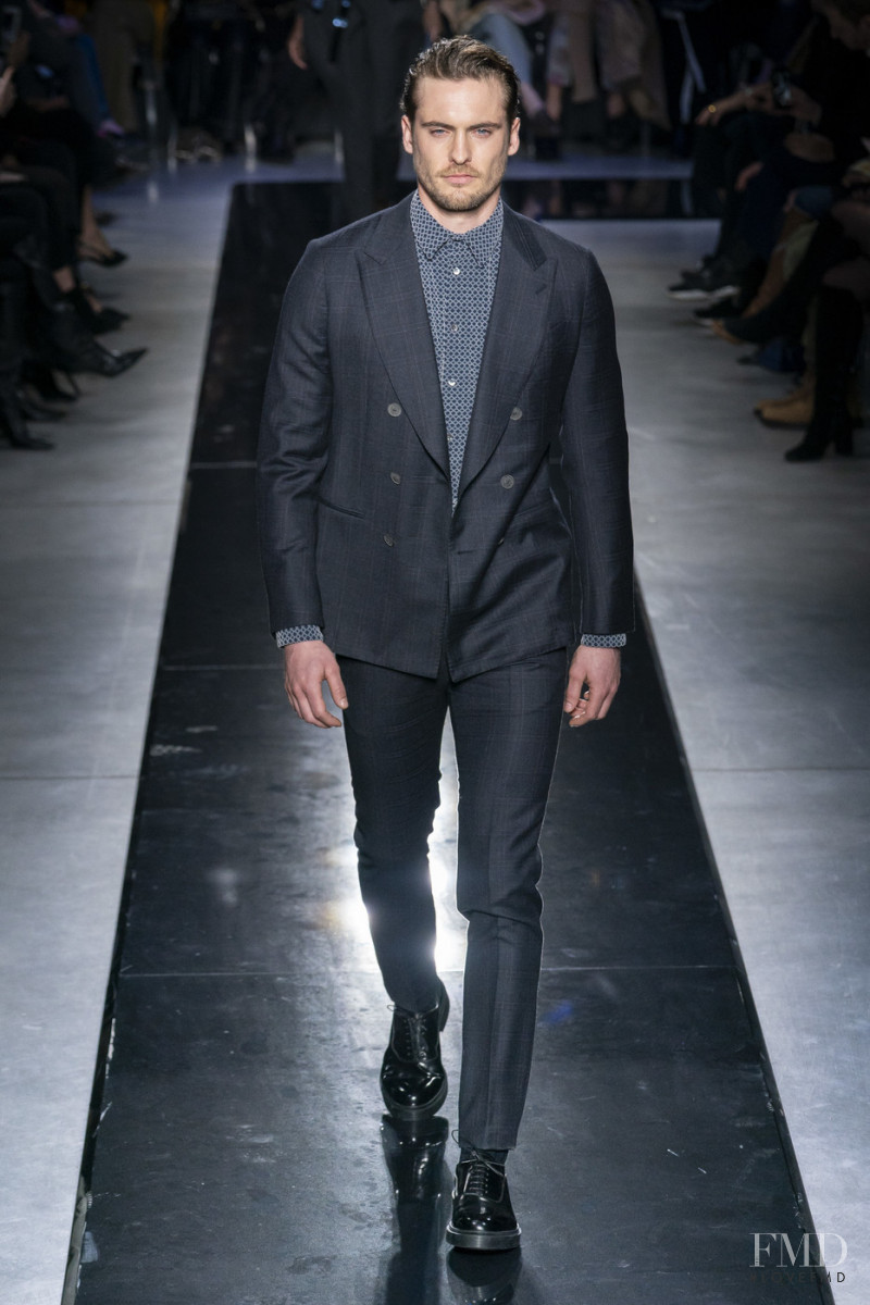 Maxime Daunay featured in  the Giorgio Armani fashion show for Autumn/Winter 2019