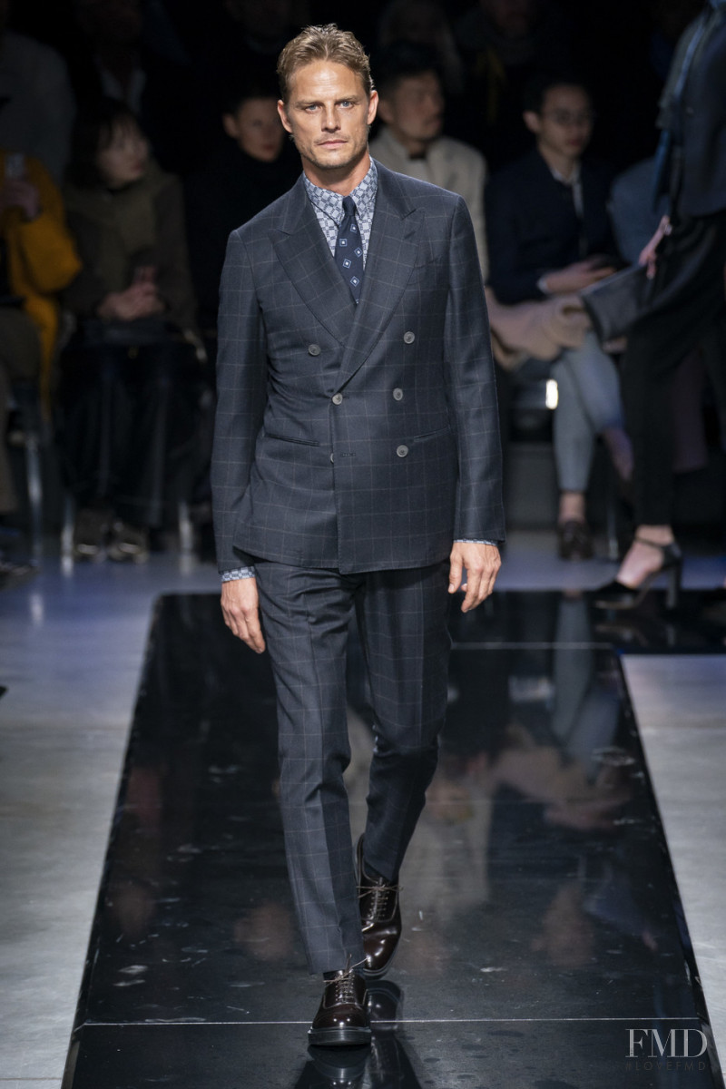 Arnaud Lemaire featured in  the Giorgio Armani fashion show for Autumn/Winter 2019