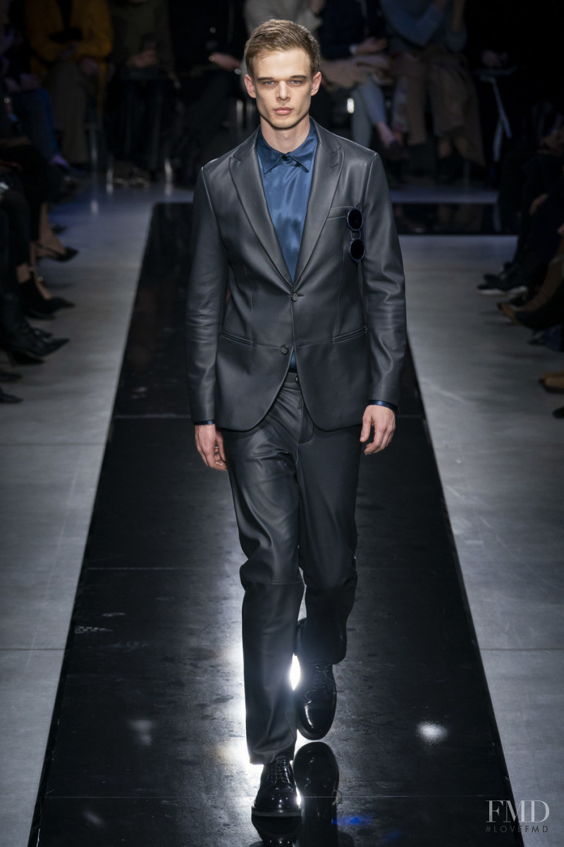 Andre Bona featured in  the Giorgio Armani fashion show for Autumn/Winter 2019