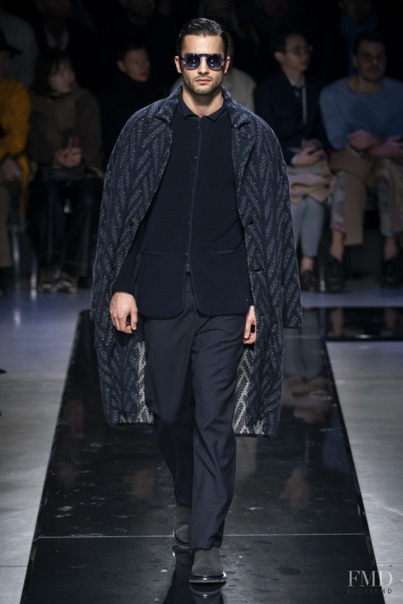 Aleksandar Rusic featured in  the Giorgio Armani fashion show for Autumn/Winter 2019