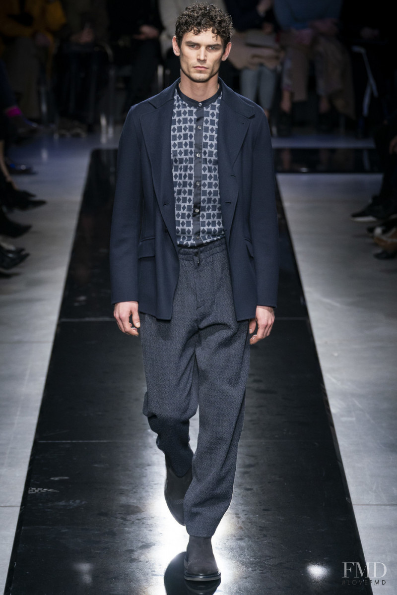 Arthur Gosse featured in  the Giorgio Armani fashion show for Autumn/Winter 2019