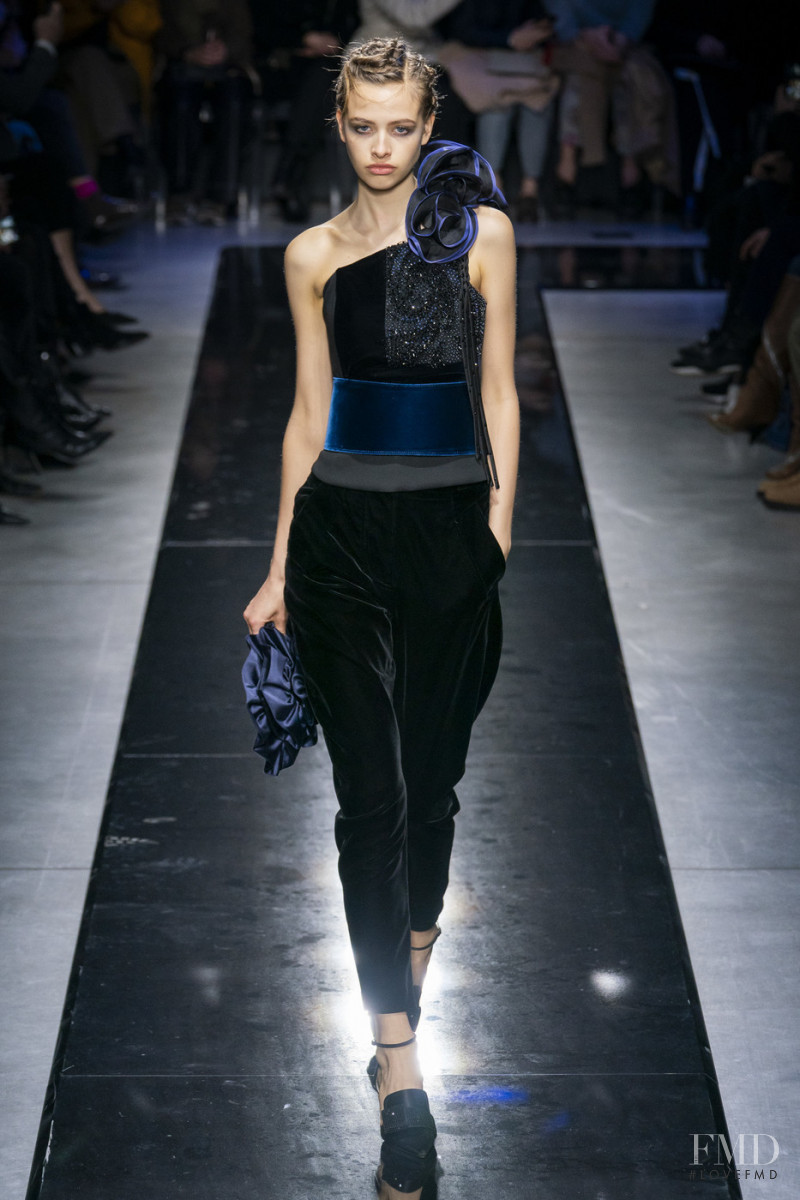Tessa Buitenhuis featured in  the Giorgio Armani fashion show for Autumn/Winter 2019