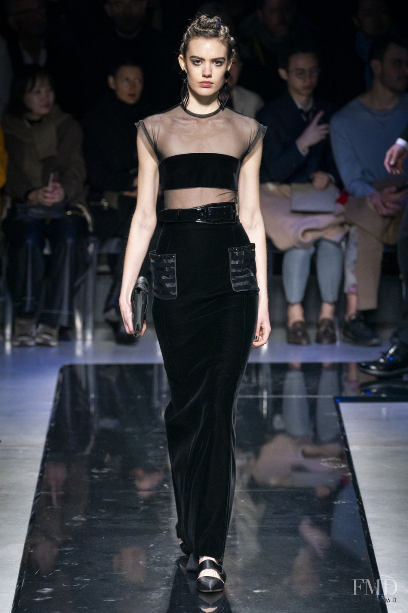 Laura Pigatto featured in  the Giorgio Armani fashion show for Autumn/Winter 2019