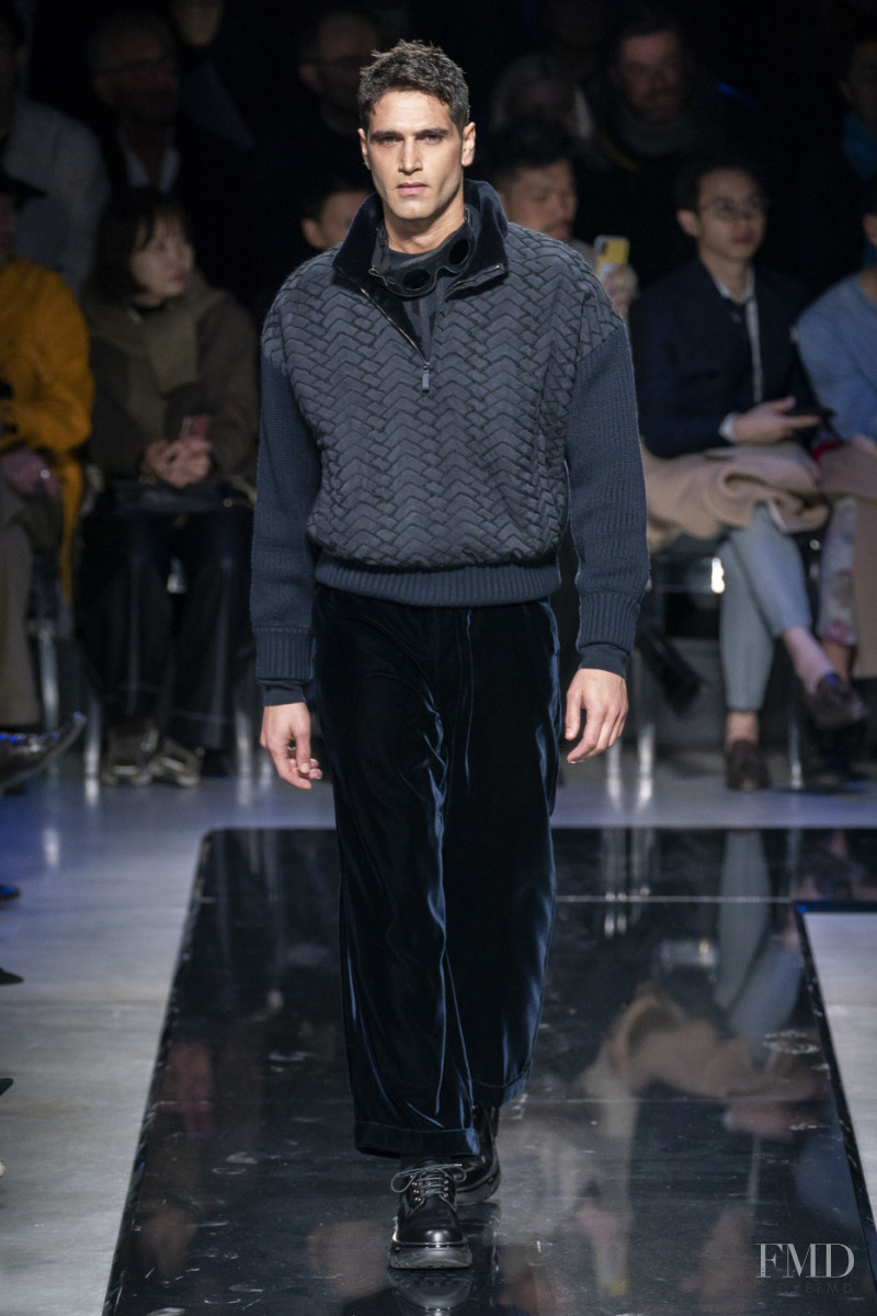 Fabio Mancini featured in  the Giorgio Armani fashion show for Autumn/Winter 2019