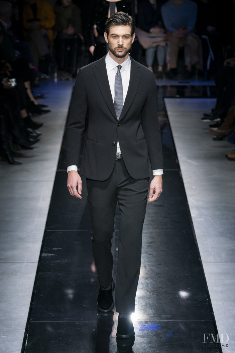 Simone Curto featured in  the Giorgio Armani fashion show for Autumn/Winter 2019