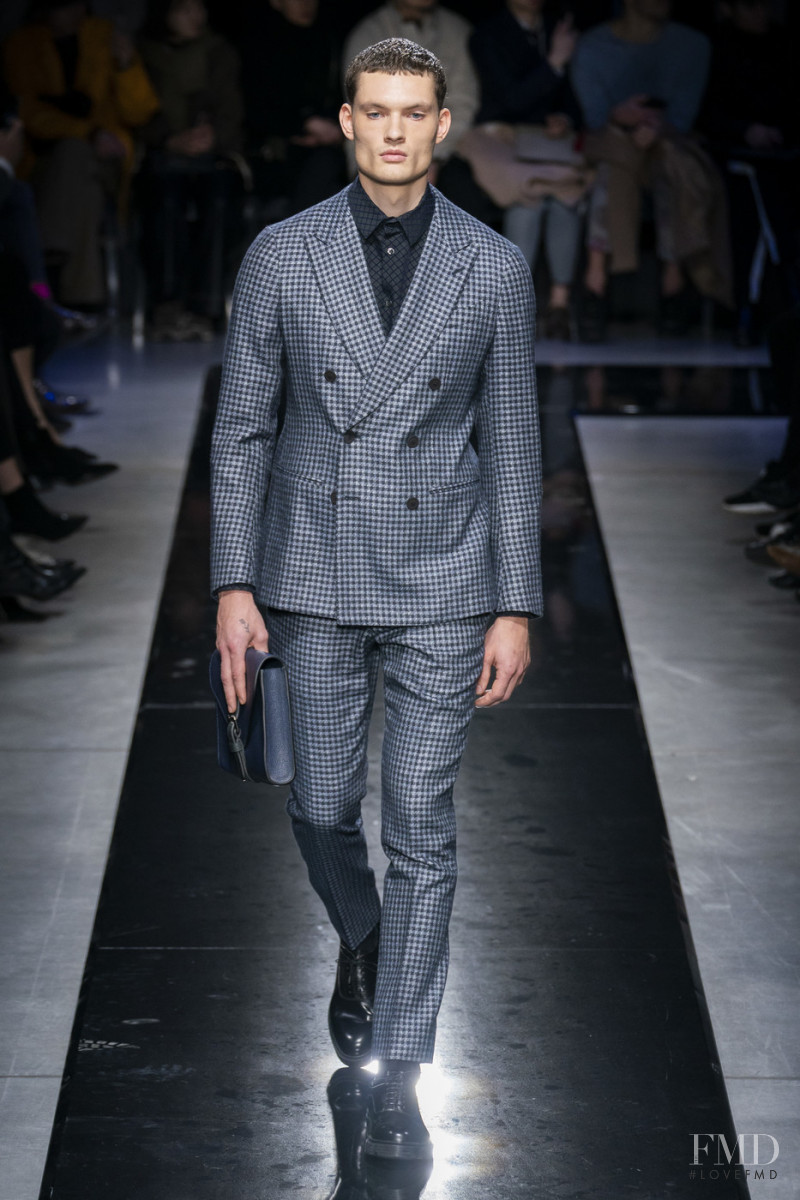 William Los featured in  the Giorgio Armani fashion show for Autumn/Winter 2019