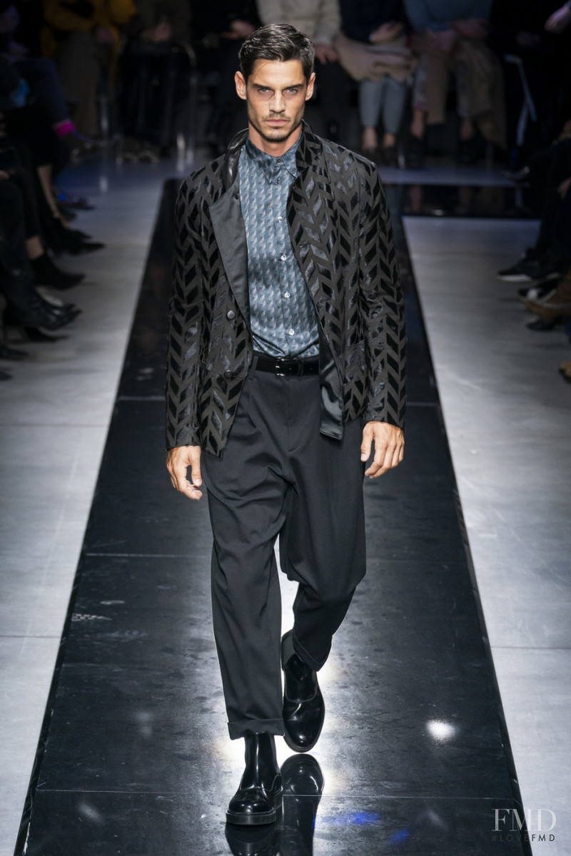 Alessio Wilms featured in  the Giorgio Armani fashion show for Autumn/Winter 2019