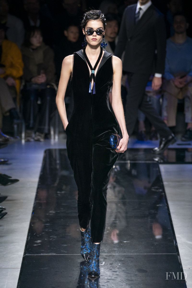 Maria Parr featured in  the Giorgio Armani fashion show for Autumn/Winter 2019