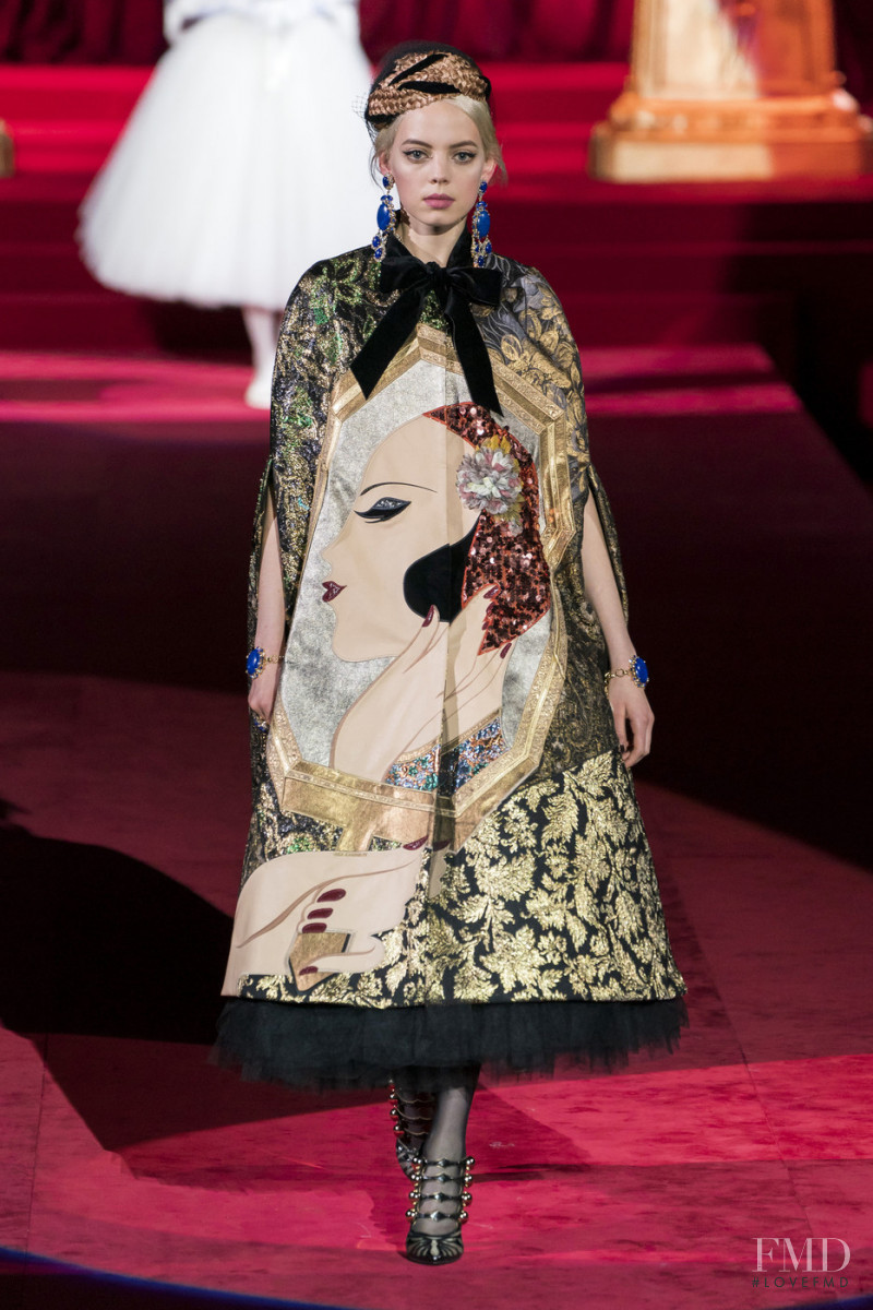 Mariana Zaragoza featured in  the Dolce & Gabbana fashion show for Autumn/Winter 2019