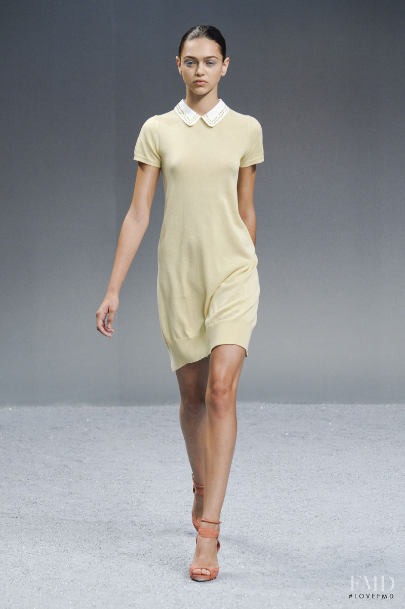 Zhenya Katava featured in  the Sacai fashion show for Spring/Summer 2012