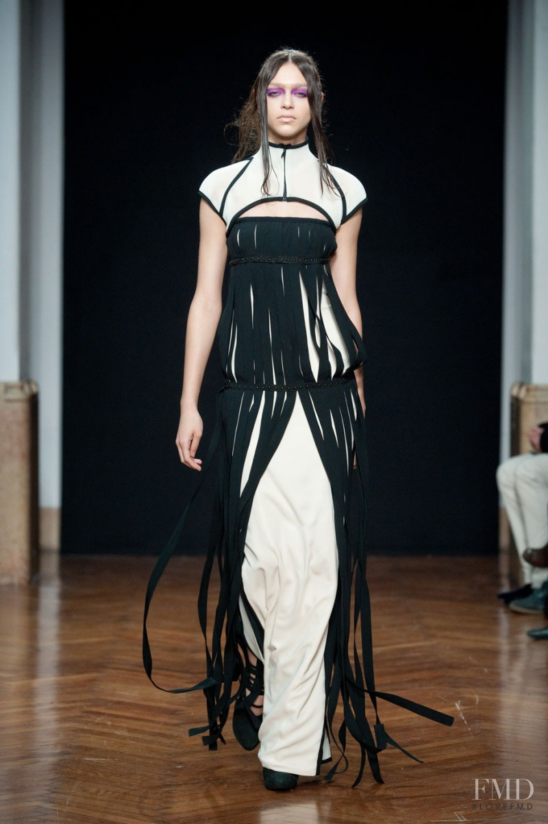 Zhenya Katava featured in  the Cristiano Burani fashion show for Autumn/Winter 2012
