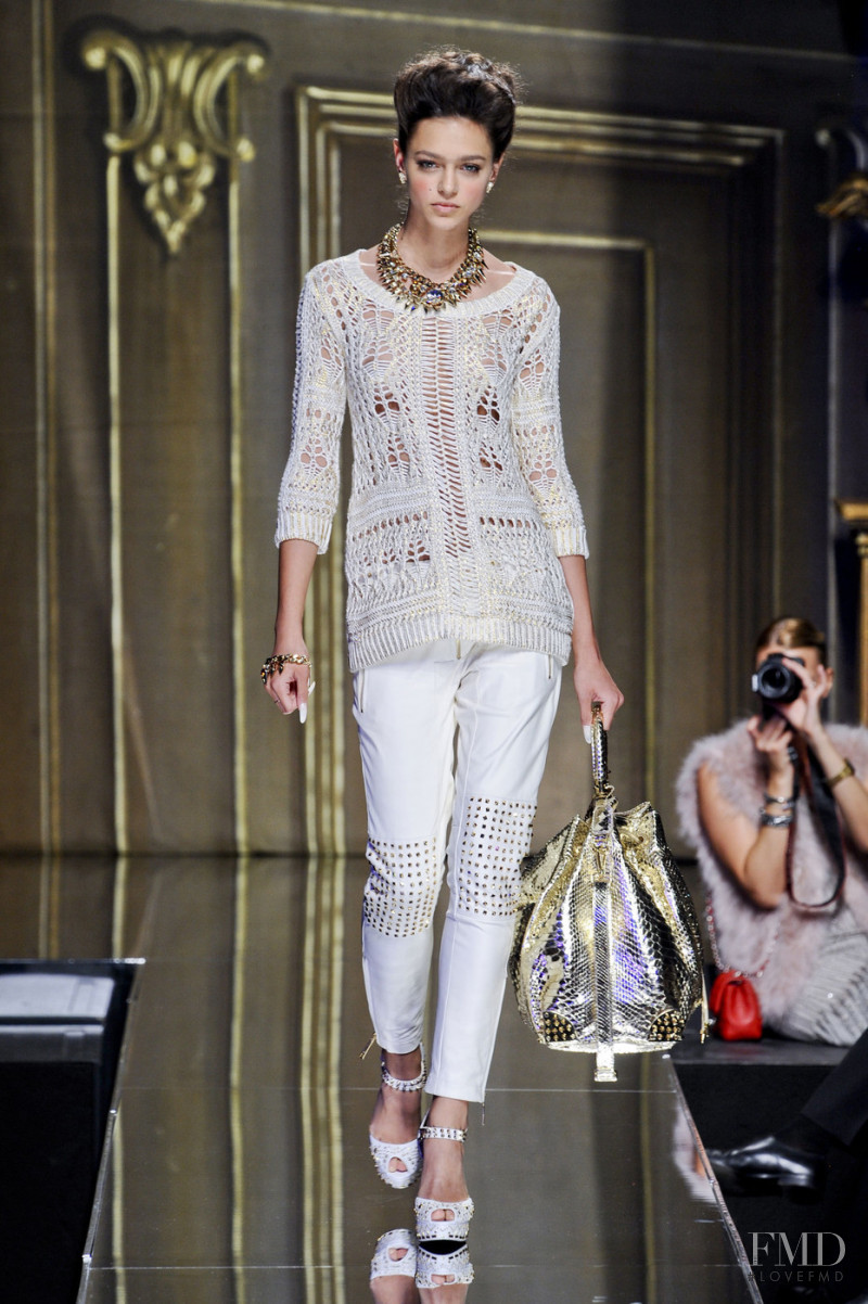 Zhenya Katava featured in  the Philipp Plein fashion show for Spring/Summer 2013