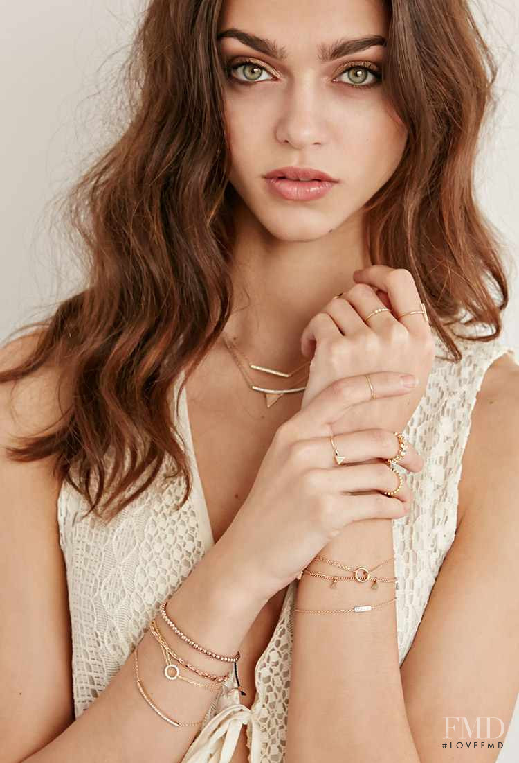 Zhenya Katava featured in  the Forever 21 catalogue for Spring/Summer 2015