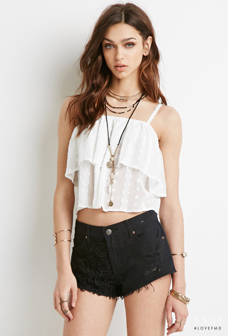 Zhenya Katava featured in  the Forever 21 catalogue for Spring/Summer 2015