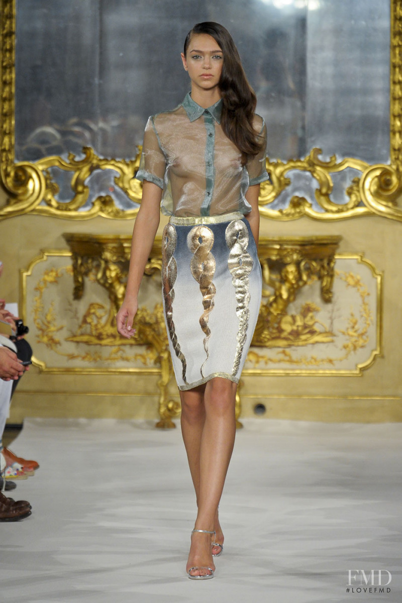 Zhenya Katava featured in  the Marco de Vincenzo fashion show for Spring/Summer 2012