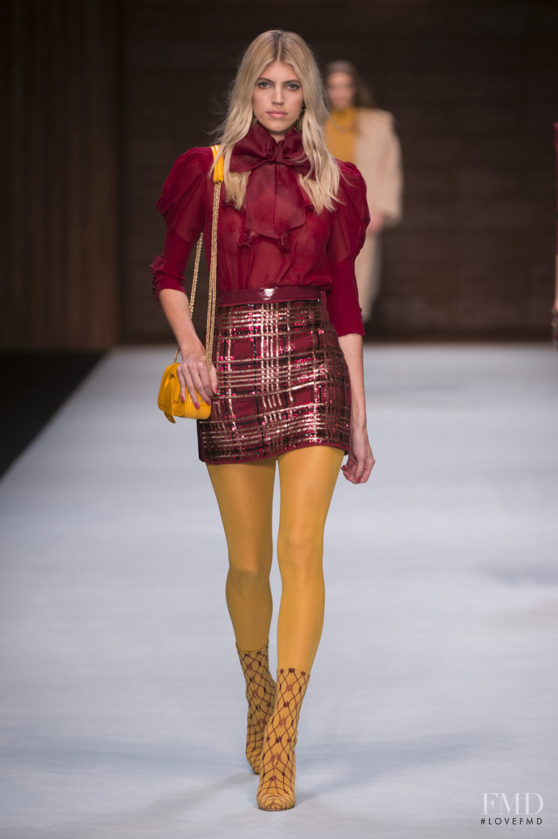 Devon Windsor featured in  the Elisabetta Franchi fashion show for Autumn/Winter 2018