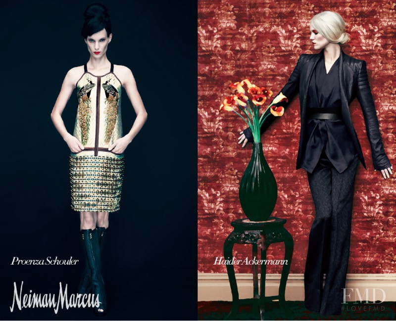 Iris Strubegger featured in  the Neiman Marcus advertisement for Autumn/Winter 2012