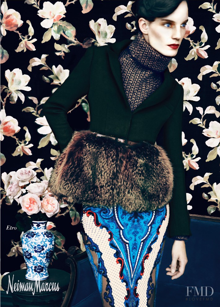 Iris Strubegger featured in  the Neiman Marcus advertisement for Autumn/Winter 2012