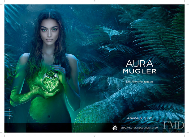 Zhenya Katava featured in  the Mugler Fragrance Aura Fragrance advertisement for Autumn/Winter 2017